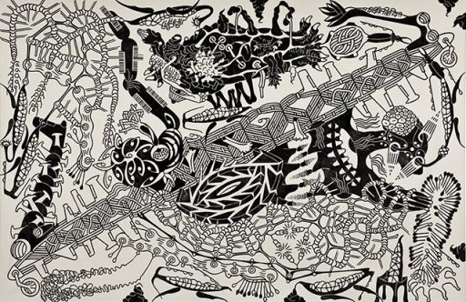 Georg Heller, erster Aufschlag, 2005, Linolschnitt, 215 cm x 333 cm, Preis auf Anfrage, SüdWestGalerie