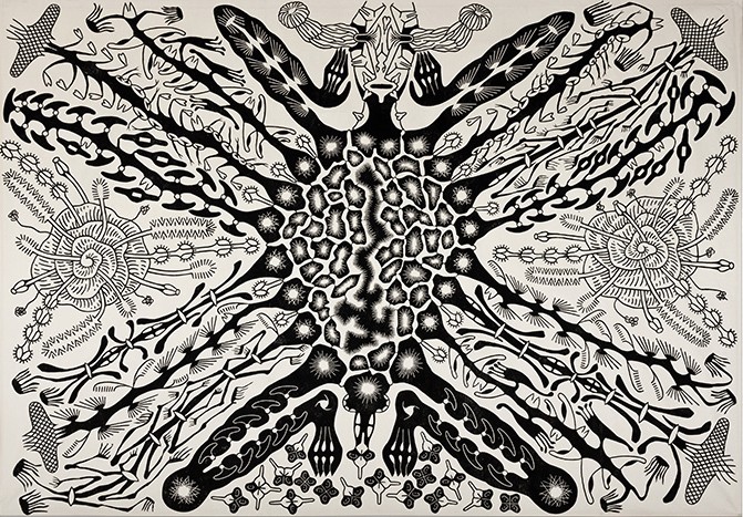 Georg Heller, noli me tangere, 2000, Linolschnitt, 347 cm x 243 cm, Preis auf Anfrage, SüdWestGalerie