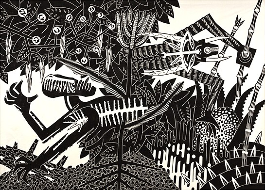 Georg Heller, und wenn sie nicht gestorben sind, Linolschnitt, 1992, 200 cm x 280 cm, Preis auf Anfrage, SüdWestGalerie