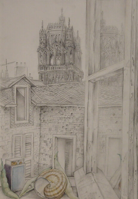 Helmut Goettl, Gehäuse, 1980, Zeichnung, 61 cm x 42 cm, goh005re, SüdWestGalerie