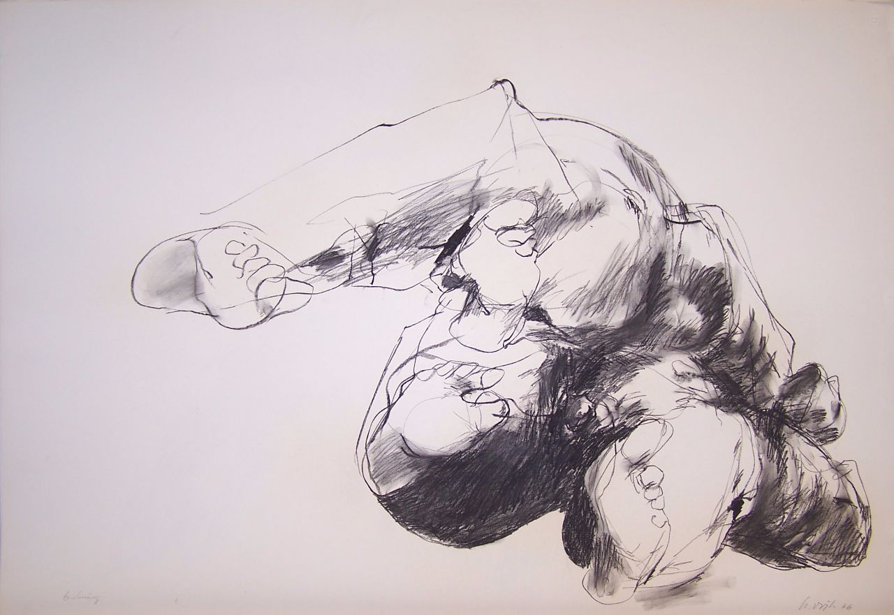 Roland Dörfler, Zeichnung, 1966, Kohlezeichnung, 62 cm x 90 cm, Preis auf Anfrage, SüdWestGalerie