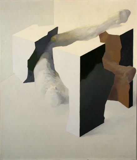 Roland Dörfler, Würfelfragment , 1968/69, Öl auf Leinwand, 145 cm x 120 cm, dör013kü