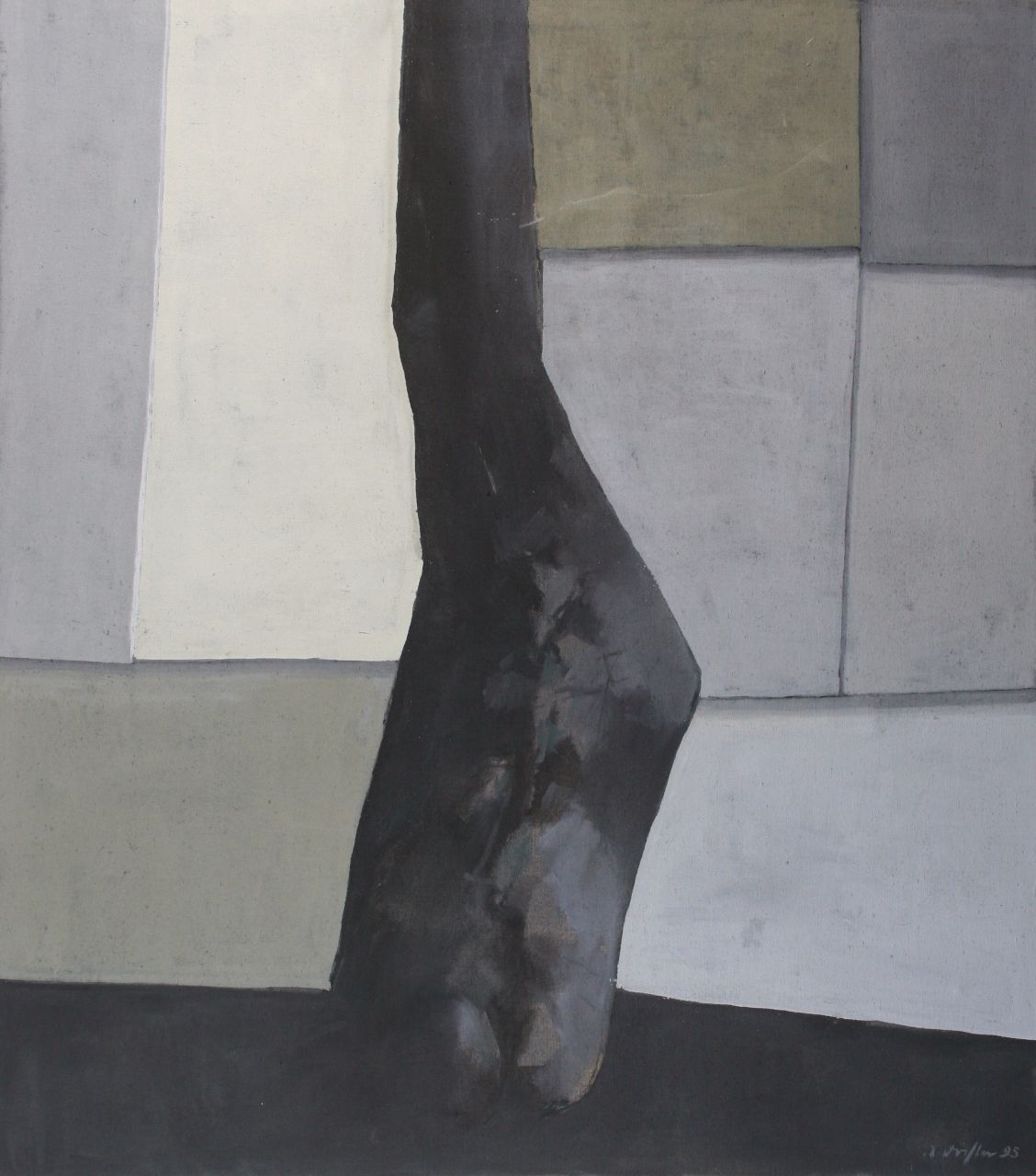 Roland Dörfler, Steinfigur, 1995, Öl auf Leinwand, 170 cm x 150 cm, dör048kü