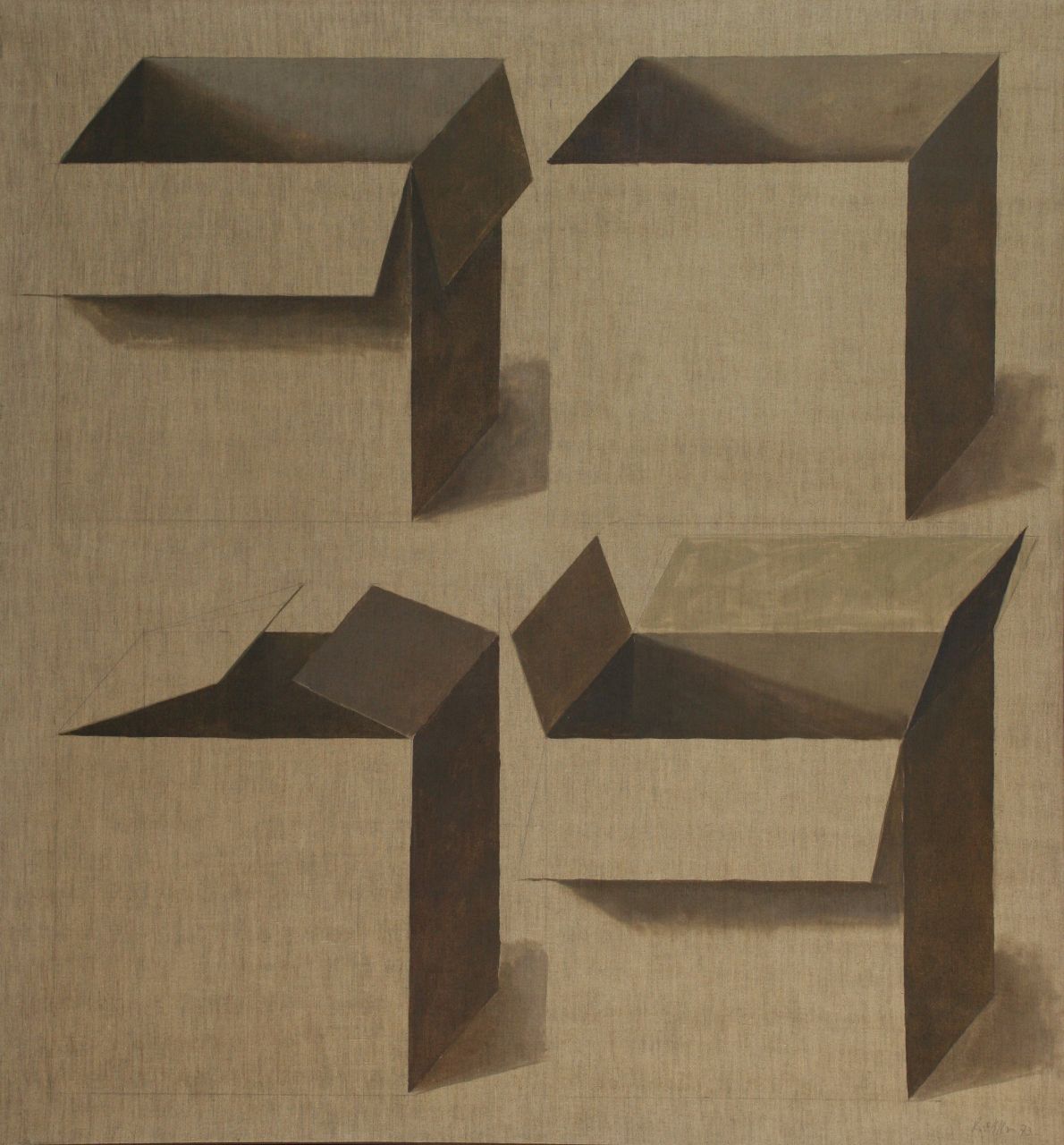 Roland Dörfler, Variation, 1973, Öl auf Leinwand, 145 cm x 135 cm, dör016kü