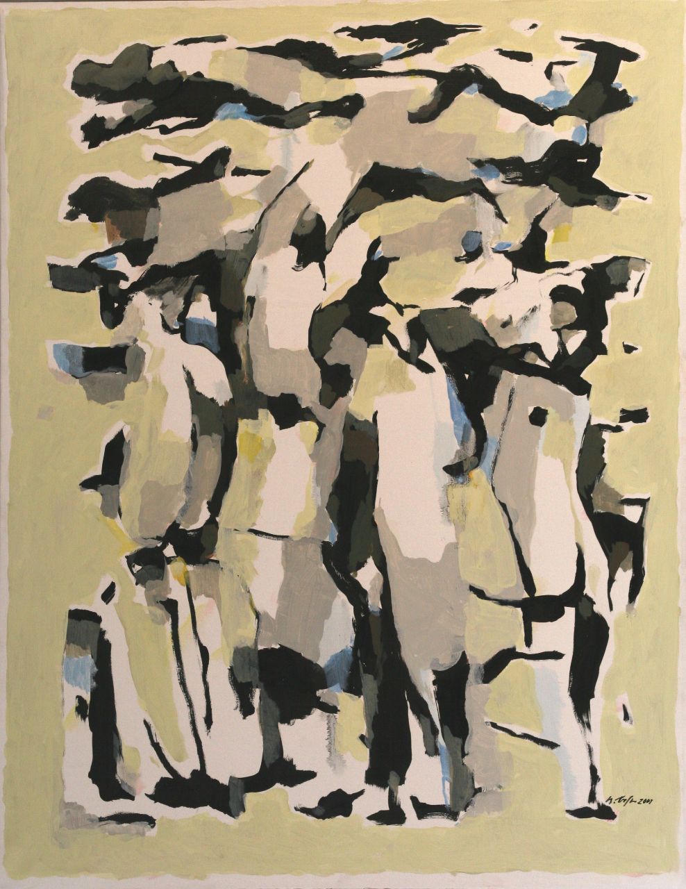 Roland Dörfler, Figurenbaum, 2001, Öl auf Leinwand, 115 cm x 90 cm, dör052kü