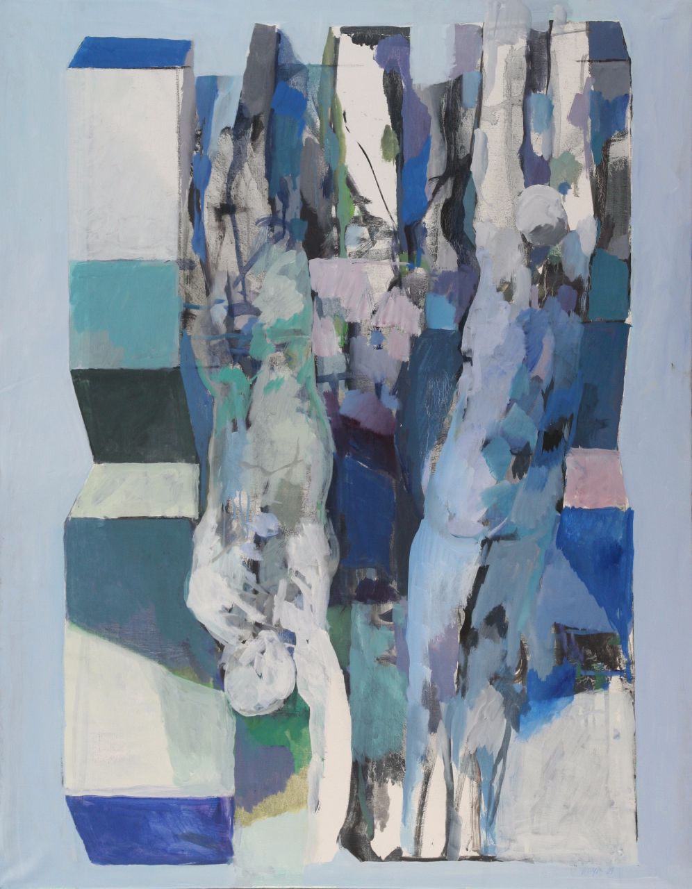 Roland Dörfler, Blauer Turm, 2004, Öl auf Leinwand, 115 cm x 90 cm, dör054kü