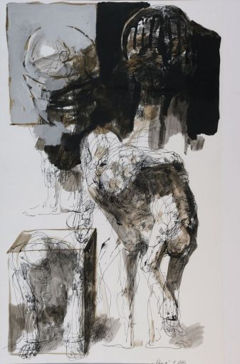 Roland Dörfler, Skizze 80, 1980, Mischtechnik, 100 cm x 60 cm, dör032kü