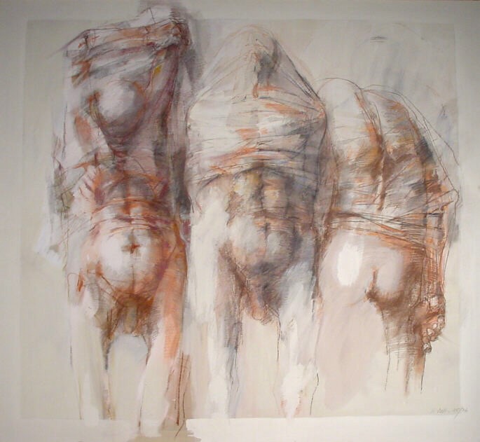 Roland Dörfler, Drei grosse Figuren, 1975 1976, 150 cm x 170 cm, Preis auf Anfrage, SüdWestGalerie