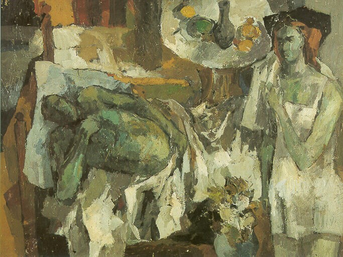 Roland Dörfler, Mann und Frau, 1955, Öl auf Platte, 90 cm x 120 cm, Preis auf Anfrage, SüdWestGalerie