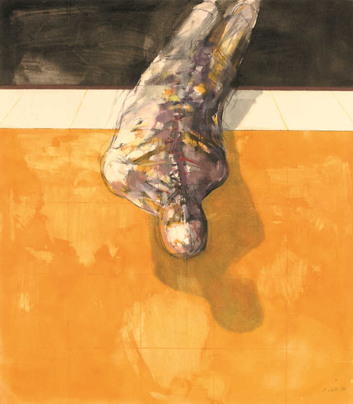 Roland Dörfler, Über die gelbe Mauer, 1997, Öl auf Nessel, 170 cm x 150 cm, Preis auf Anfrage, SüdWestGalerie.JPG