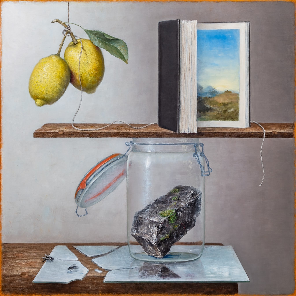 Mirko Schallenberg, Zitrone, Stillleben, Öl auf Leinwand, 150 cm x 150 cm, Preis auf Anfrage, Galerie Cyprian Brenner
