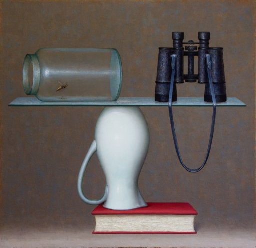 Mirko Schallenberg, Fernglas, 2008, Stillleben, Öl auf Leinwand, 145 cm x 150 cm, Preis auf Anfrage, Galerie Cyprian Brenner