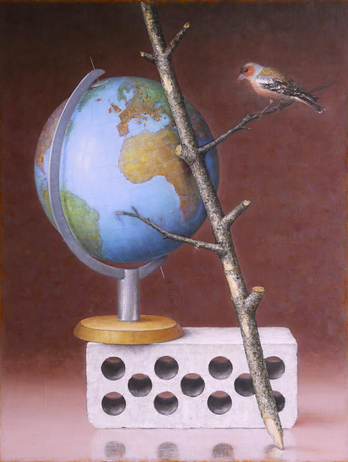 Mirko Schallenberg, Beobachtungsstand, 2025,130 cm x 100 cm ,Öl auf Leinwand, Preis auf Anfrage, Galerie Cyprian Brenner