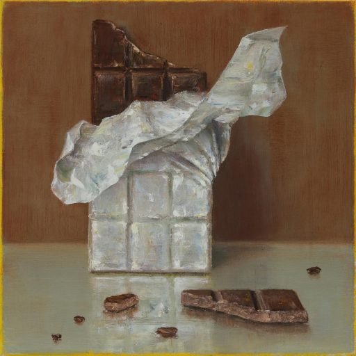 Mirko Schallenberg, Schokolade, 2019, Öl auf Leinwand, 50 cm x 50 cm, verkauft!