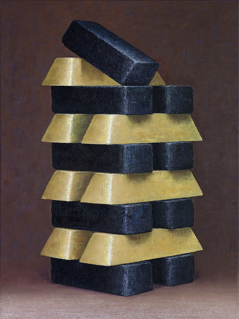 Mirko Schallenberg, Grubengold, 2011, Stillleben, Öl auf Leinwand, 155 cm x 115 cm, scm023kü, Preis auf Anfrage, Galerie Cyprian Brenner