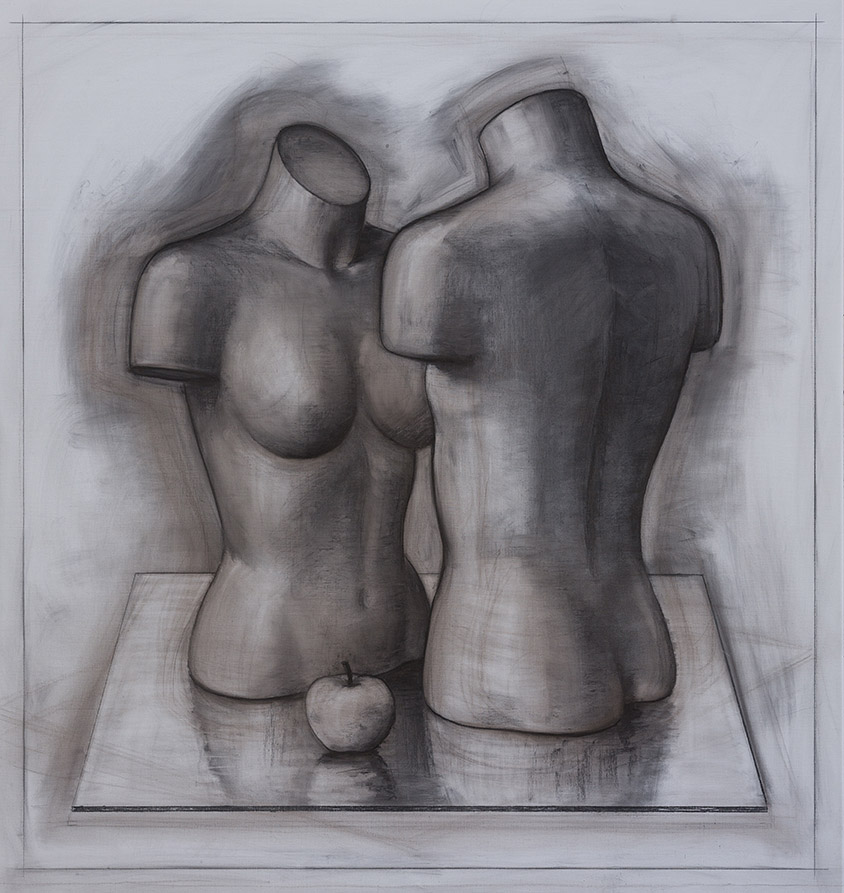 Mirko Schallenberg, Verbund, 2012, Kohle auf Leinwand, 162 cm x 152 cm, Preis auf Anfrage, Galerie Cyprian Brenner