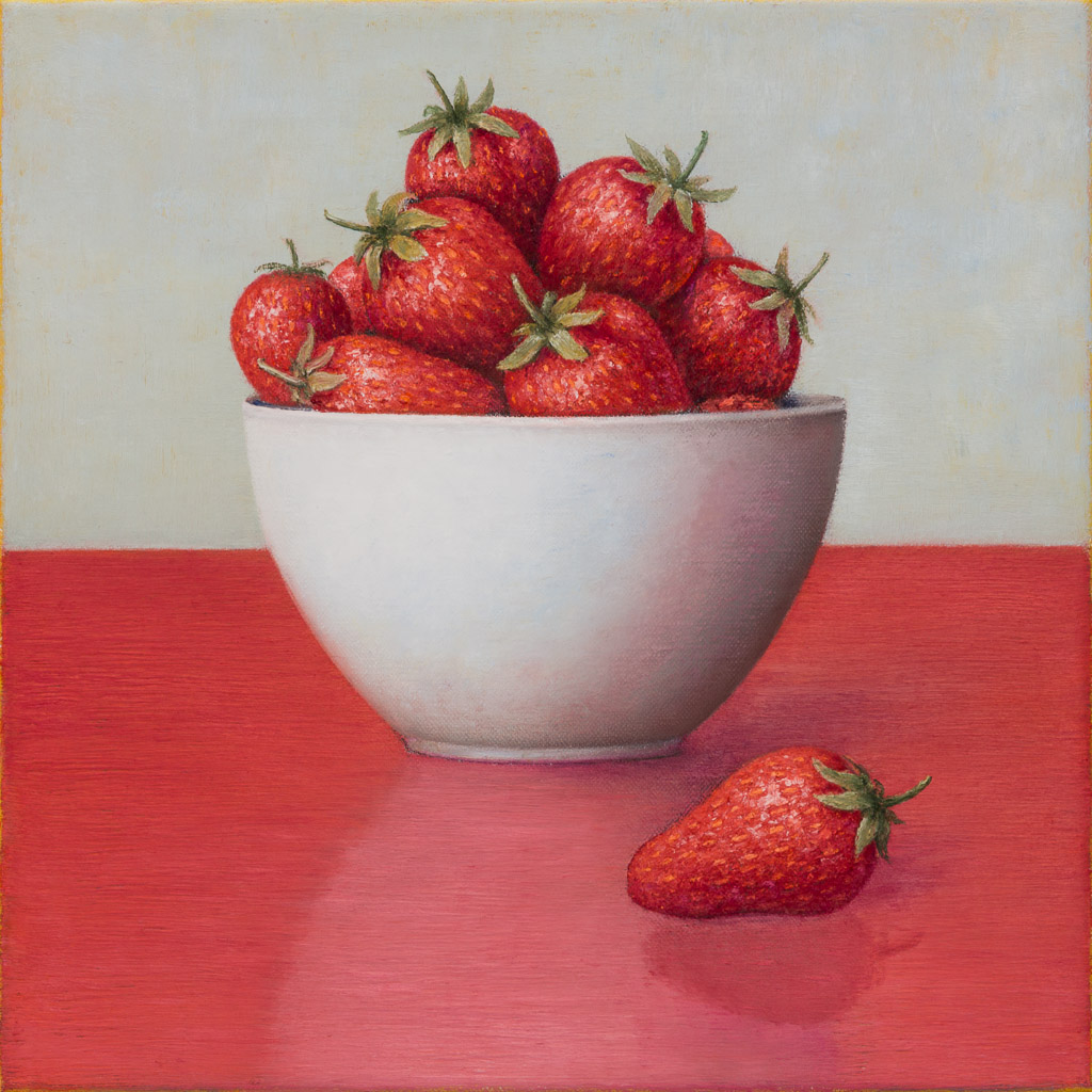 Mirko Schallenberg, Strawberry Hill, 2013, Stillleben, Öl auf Leinwand, 50 cm x 50 cm, scm039kü, Preis auf Anfrage, Galerie Cyprian Brenner