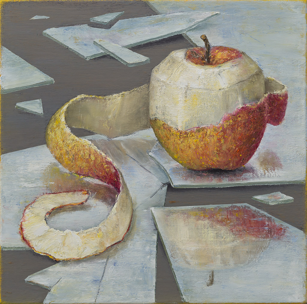 Mirko Schallenberg, Schein-Sein, 2018, Obststillleben, Öl auf Leinwand, 50 cm x 50 cm, Preis auf Anfrage, Galerie Cyprian Brenner