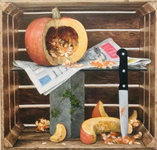 Mirko Schallenberg, Spatio, 2020, Stillleben, Öl auf Leinwand, 135 cm x 140 cm, Preis auf Anfrage, Galerie Cyprian Brenner