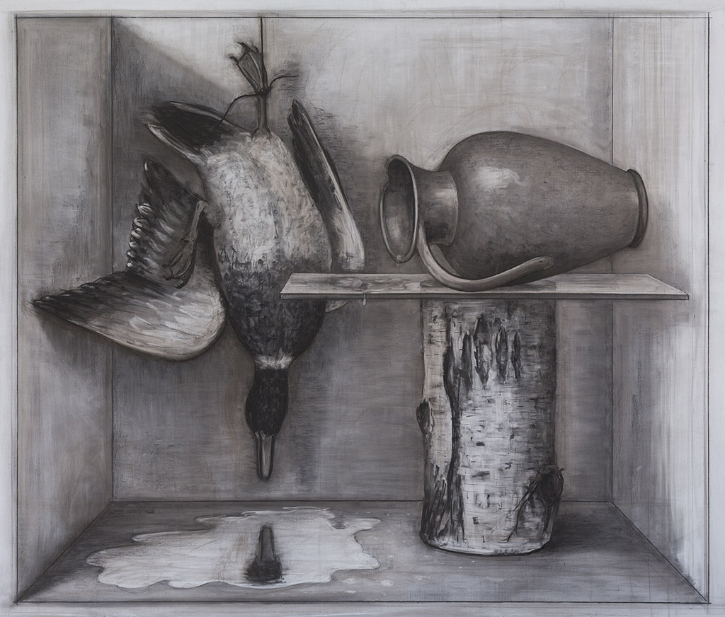 Mirko Schallenberg, Narziss, 2016, Kohle auf Leinwand, 175 cm x 205 cm, Preis auf Anfrage, Galerie Cyprian Brenner