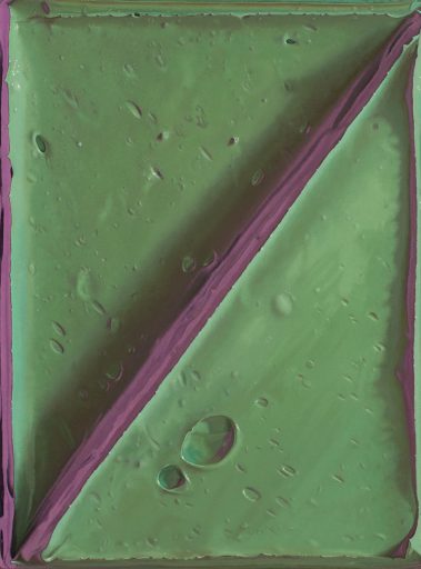 Felix Rehfeld , Ohne Titel grün pink vl, 2020 , Öl auf Leinwand , 64 cm x 48 cm , Preis auf Anfrage, ref008de