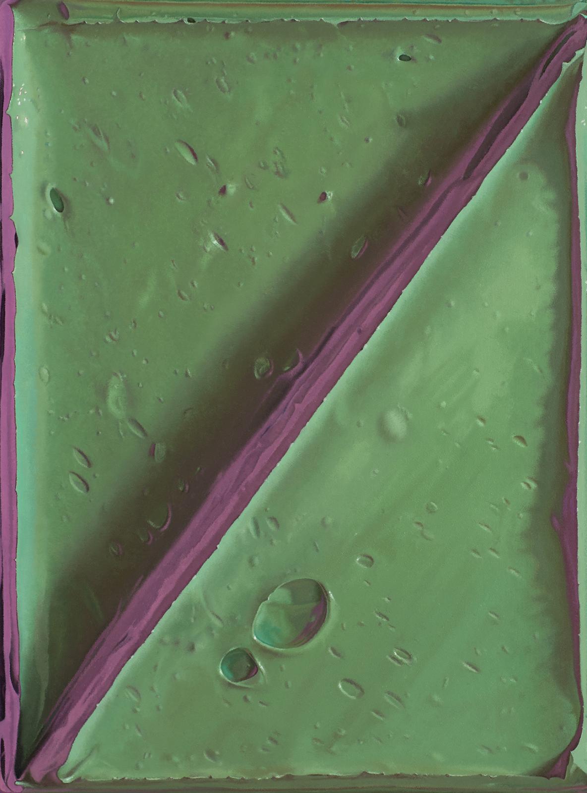 Felix Rehfeld, Ohne Titel, grün pink vl, 2020, Öl auf Leinwand, 64 cm x 48 cm, Preis auf Anfrage, ref008de, Galerie Cyprian Brenner