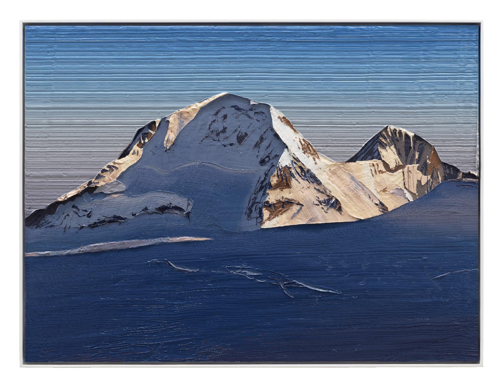 Felix Rehfeld, Ohne Titel Berg 375500047, 2025 - 2026, ÖL auf MDF, Schattenfugenrahmen, 37,5 cm x 50 cm, Preis auf Anfrage, Galerie Cyprian Brenner