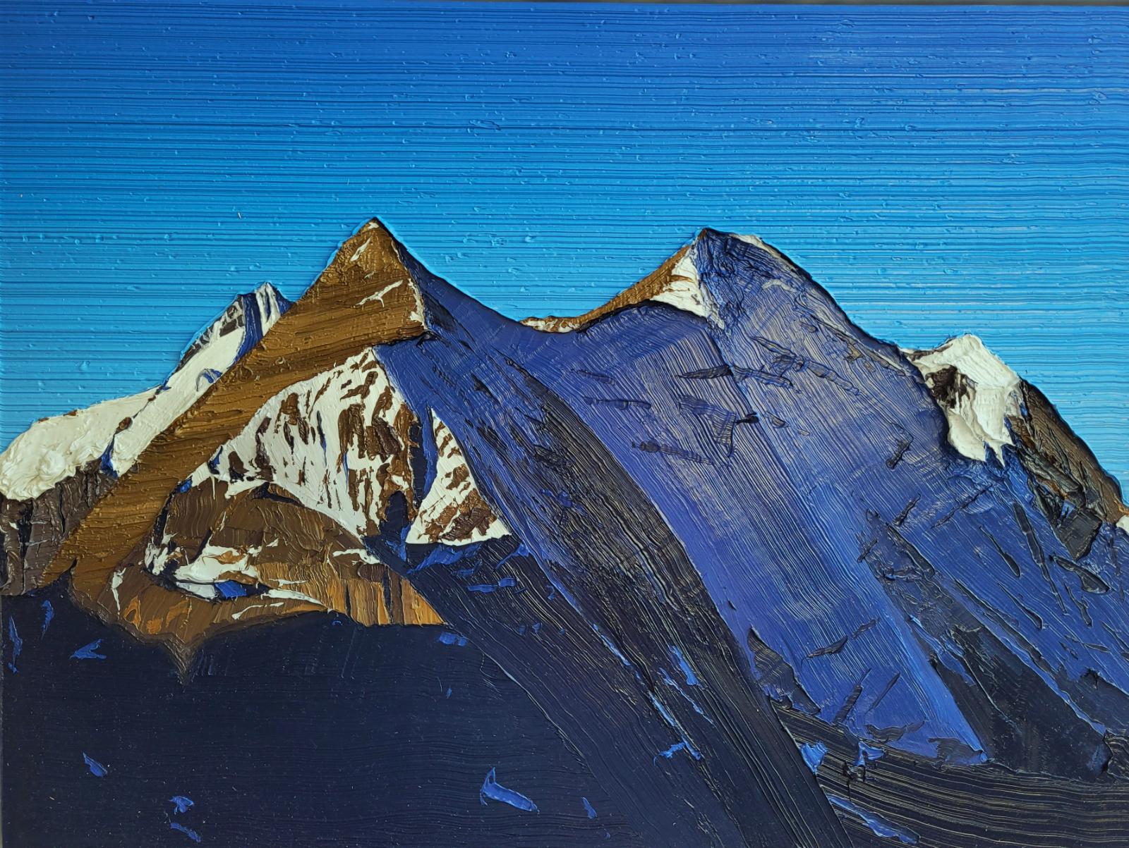 Felix Rehfeld, Ohne Titel Berg 37550005, 2024, Öl auf MDF, Schattenfugenrahmen, 37,5 cm x 50 cm, Preis auf Anfrage, Galerie Cyprian Brenner