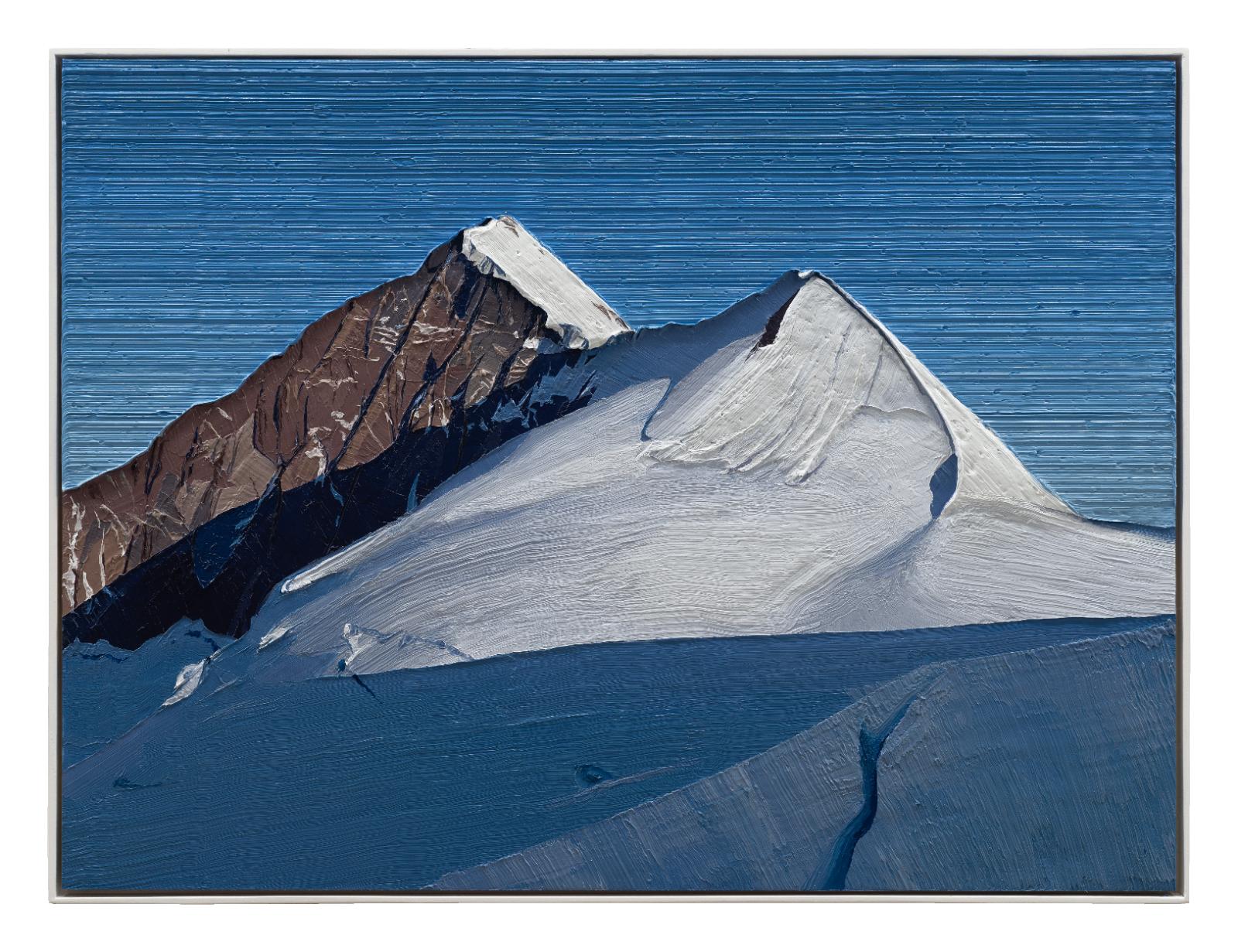 Felix Rehfeld, Ohne Titel Berg 37550021, 2025, ÖL auf MDF, Schattenfugenrahmen, 37,5 cm x 50 cm, Preis auf Anfrage, Galerie Cyprian Brenner