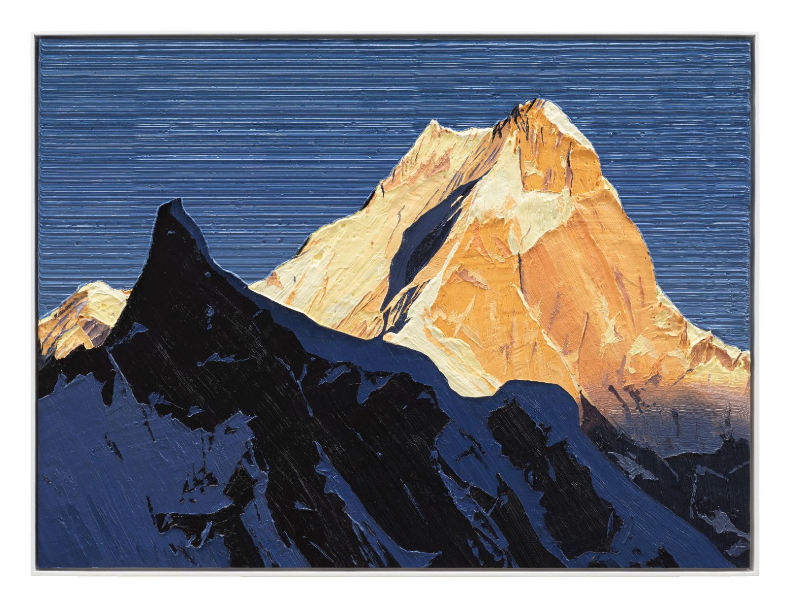 Felix Rehfeld, Ohne Titel Berg 37550030, 2025 - 2026, ÖL auf MDF, Schattenfugenrahmen, 37,5 cm x 50 cm, Preis auf Anfrage, Galerie Cyprian Brenner