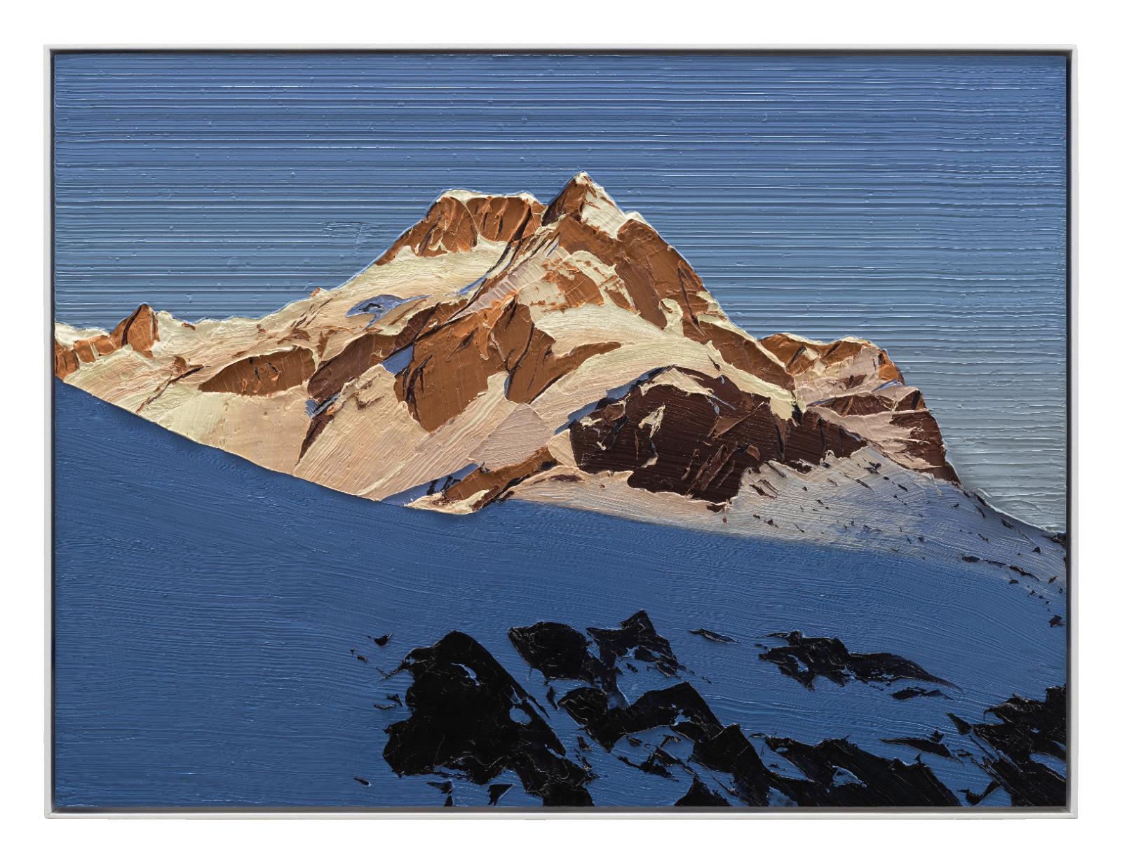 Felix Rehfeld, Ohne Titel Berg 37550034, 2025 - 2026, ÖL auf MDF, Schattenfugenrahmen, 37,5 cm x 50 cm, Preis auf Anfrage, Galerie Cyprian Brenner