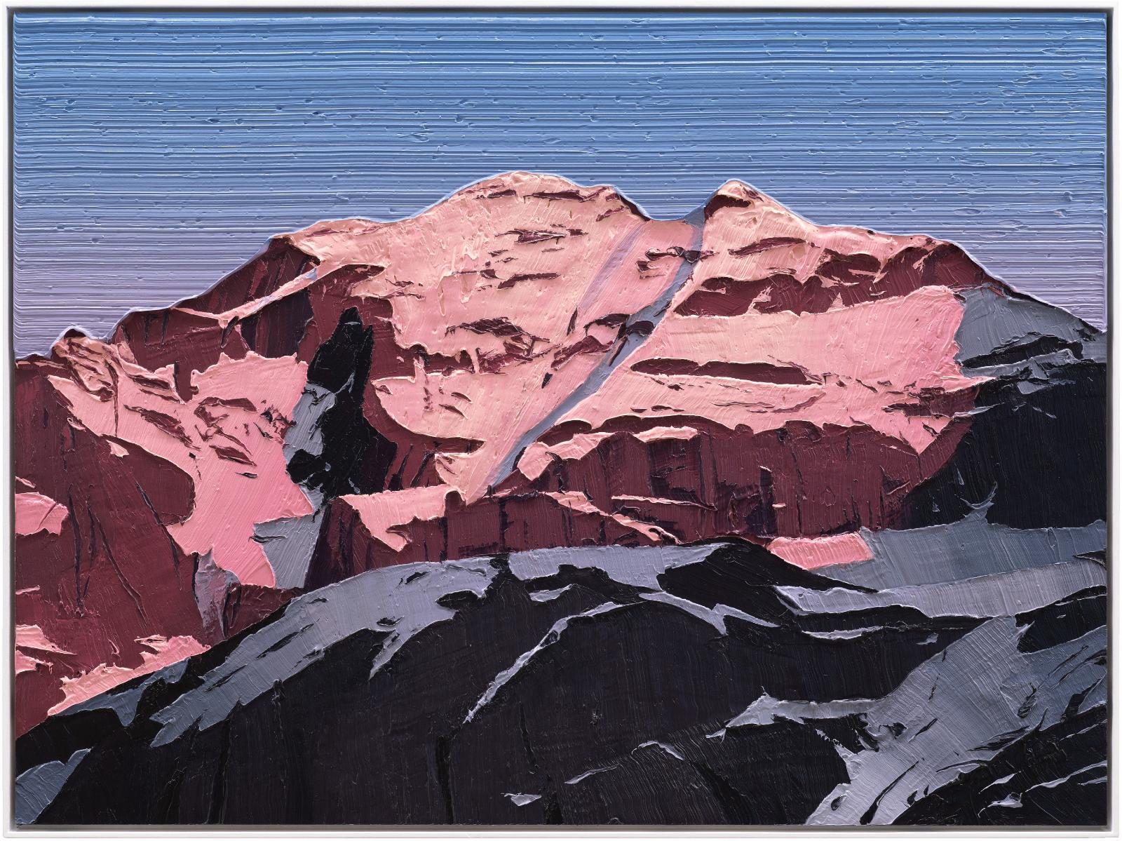 Felix Rehfeld, Ohne Titel Berg 37550035, 2025 - 2026, ÖL auf MDF, Schattenfugenrahmen, 37,5 cm x 50 cm, Preis auf Anfrage, Galerie Cyprian Brenner