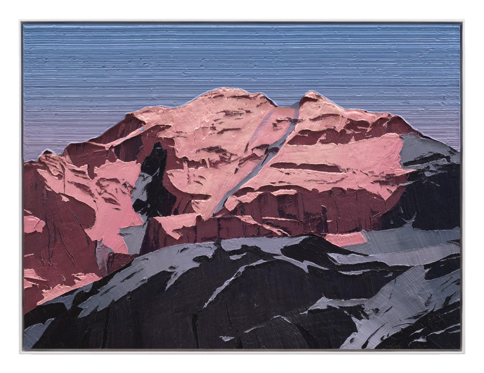 Felix Rehfeld, Ohne Titel Berg 37550035, 2025 - 2026, ÖL auf MDF, Schattenfugenrahmen, 37,5 cm x 50 cm, Preis auf Anfrage, Galerie Cyprian Brenner