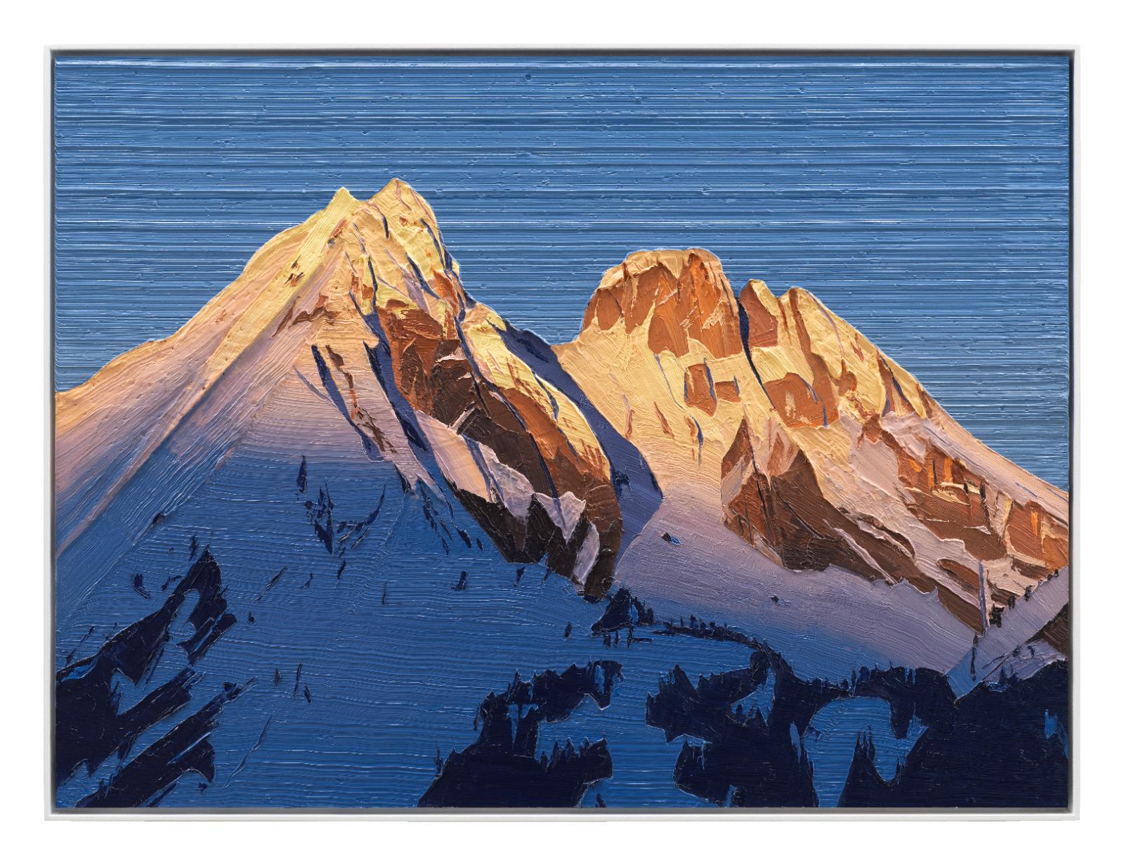 Felix Rehfeld, Ohne Titel Berg 37550037, 2025 - 2026, ÖL auf MDF, Schattenfugenrahmen, 37,5 cm x 50 cm, Preis auf Anfrage, Galerie Cyprian Brenner