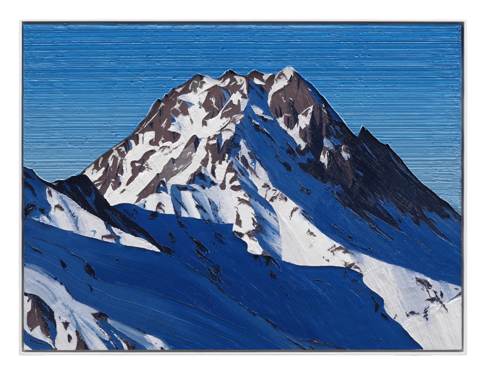 Felix Rehfeld, Ohne Titel Berg 37550045, 2025 - 2026, ÖL auf MDF, Schattenfugenrahmen, 37,5 cm x 50 cm, Preis auf Anfrage, Galerie Cyprian Brenner