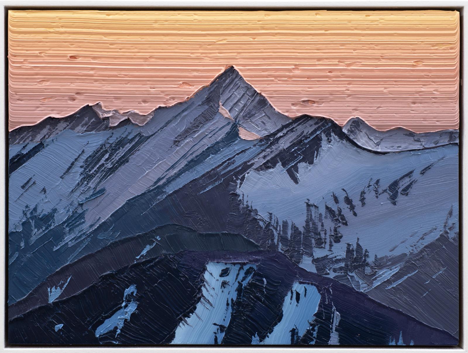 Felix Rehfeld, o.T. Berg 1520-7302, 2022-2023, Öl auf MDF mit Schattenfugenrahmen, 15 cm x 20 cm, Preis auf Anfrage, Galerie Cyprian Brennner