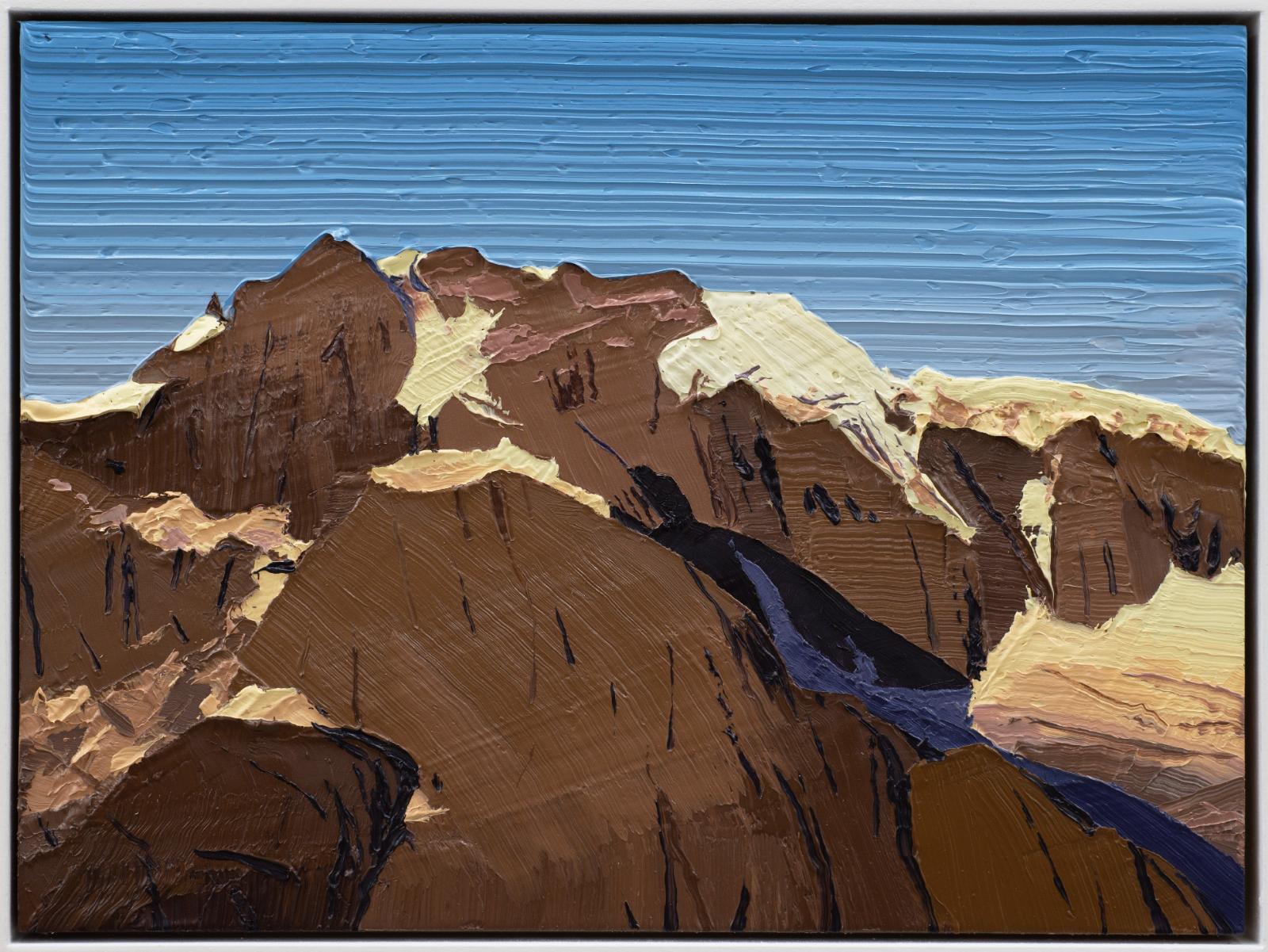 Felix Rehfeld, o.T. Berg 1520-8202, 2022-2023, Öl auf MDF mit Schattenfugenrahmen, 15 cm x 20 cm, Preis auf Anfrage, Galerie Cyprian Brenner