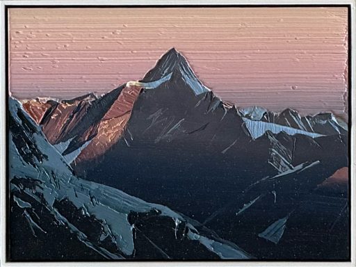 Felix Rehfeld, o.T. Berg 9802, 2022-2023, Öl auf MDF mit Schattenfugenrahmen, 15 cm x 20 cm, Preis auf Anfrage, Galerie Cyprian Brenner