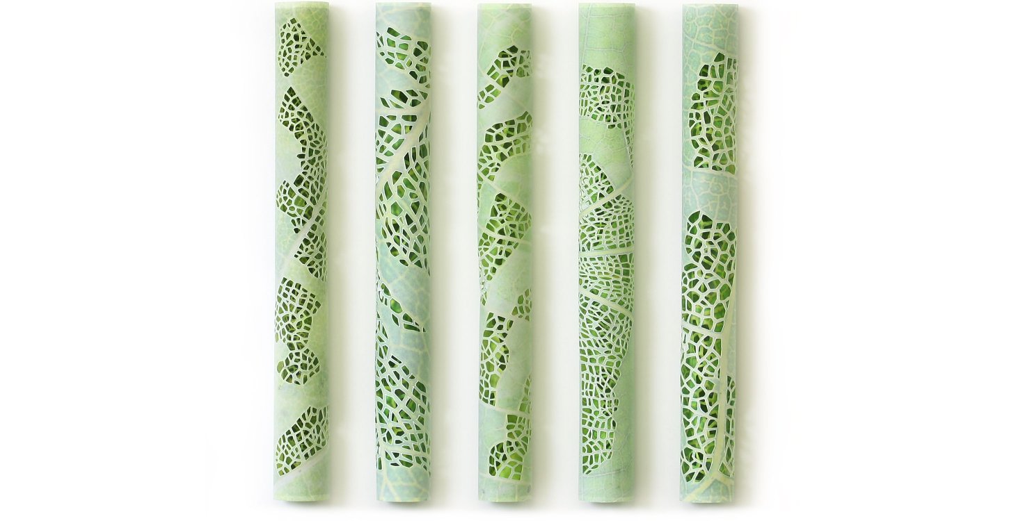 Jeanette Zippel, Bienenpflanzenröhren, Blattstrukturen 5 , 2013 , 91 cm x 76 cm x 8 cm, verkauft!, SüdWestGalerie