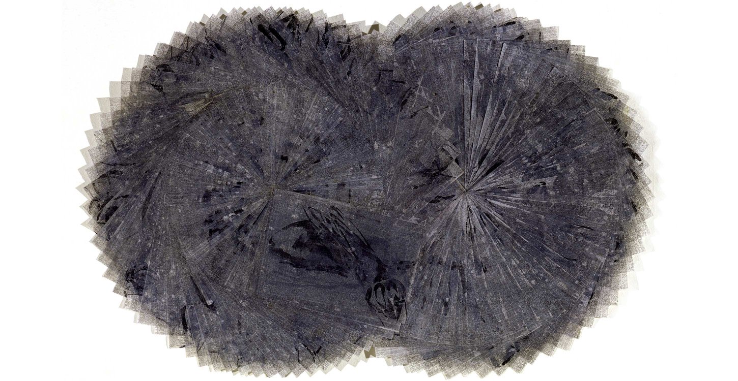 Jeanette Zippel , Rundtanz 1 , 1995 , Kopien auf Bienenwachspapieren übereinandergebügelt , 115 cm x 170 cm , Preis auf Anfrage, SüdWestGalerie