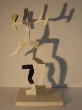 Paul Fidel Arnold, zeichen zur musik - missa, 1994, Stahl bemalt auf Holzplatte, Höhe: 61 cm - Breite 36 cm, Preis: 900 €