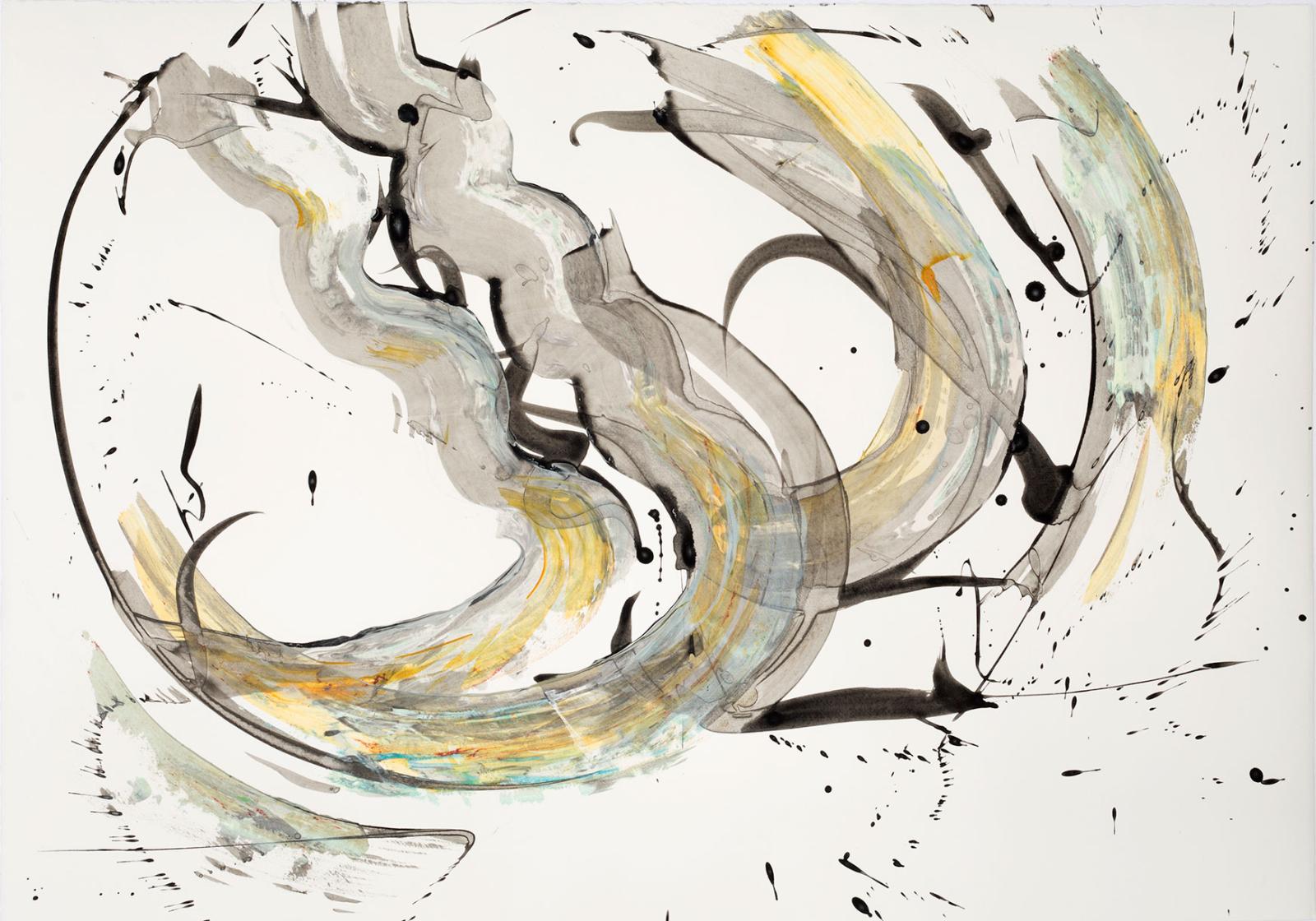 Jeanette Zippel, tanz-01, 2017, Tusche und Acryl auf Bütten, 60 x 83 cm, Preis auf Anfrage, SüdWestGalerie