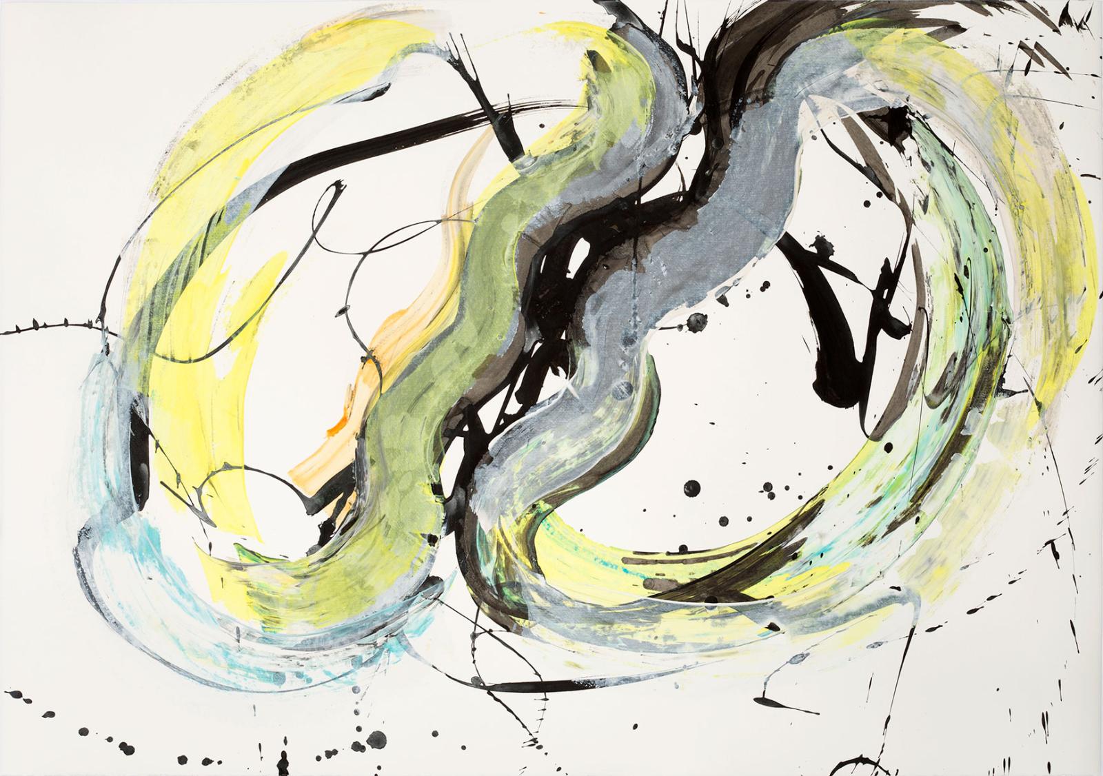 Jeanette Zippel, tanz-08, 2017, Tusche und Acryl auf Bütten, 60 x 83 cm, Preis auf Anfrage, SüdWestGalerie