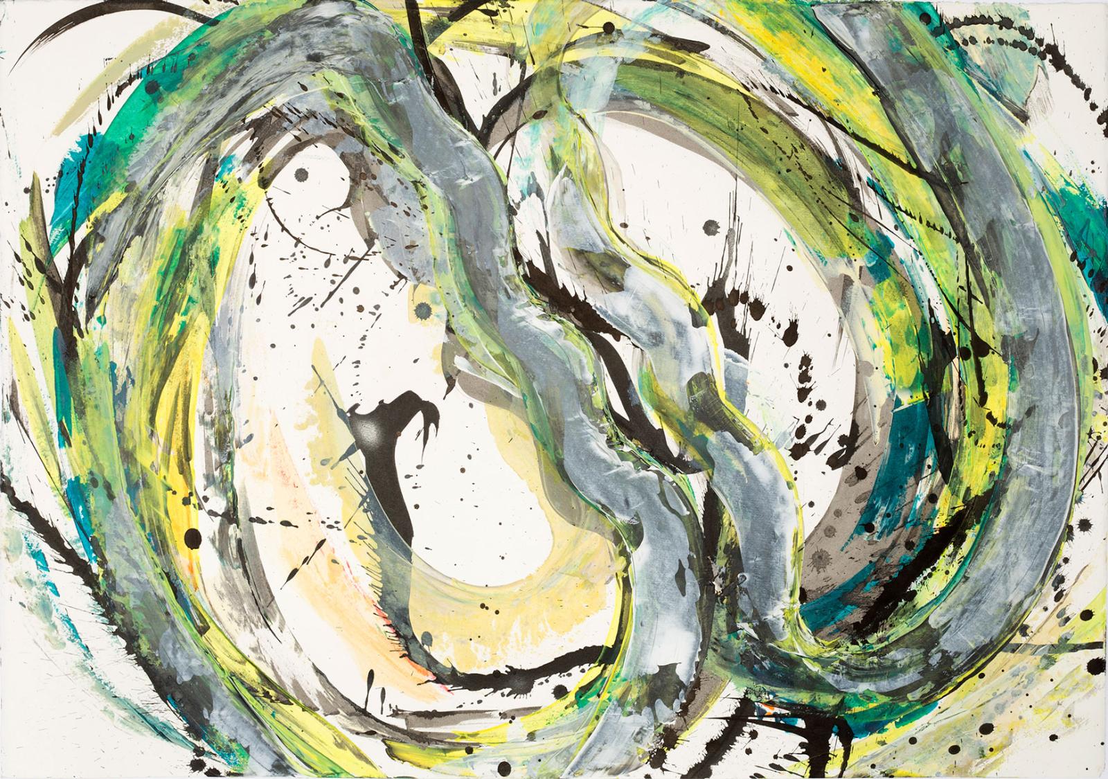 Jeanette Zippel. tanz-09, 2017, Tusche und Acryl auf Bütten, 60 x 83 cm, Preis auf Anfrage, SüdWestGalerie