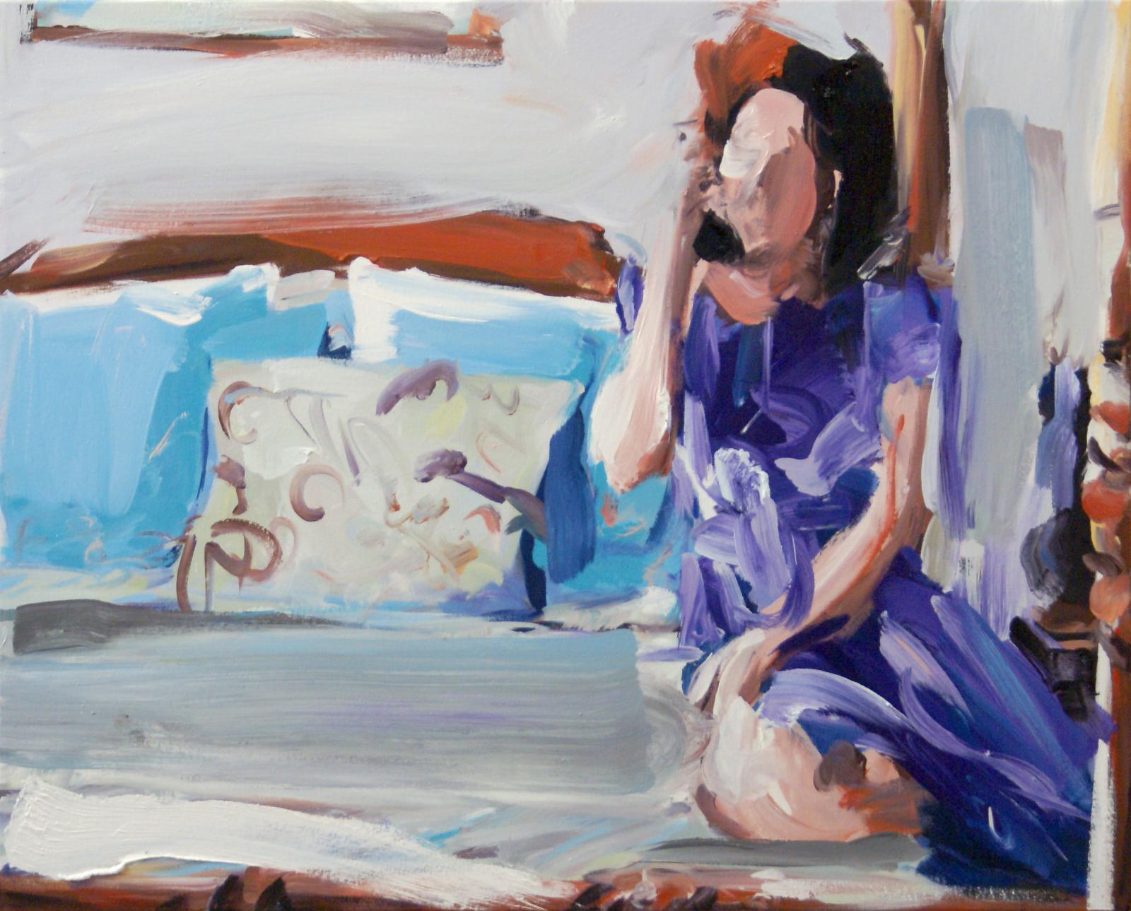 Alireza Varzandeh, im hotel, 2014, Öl auf Leinwand, 80 cm x 100 cm, Preis auf Anfrage, vaa016kü