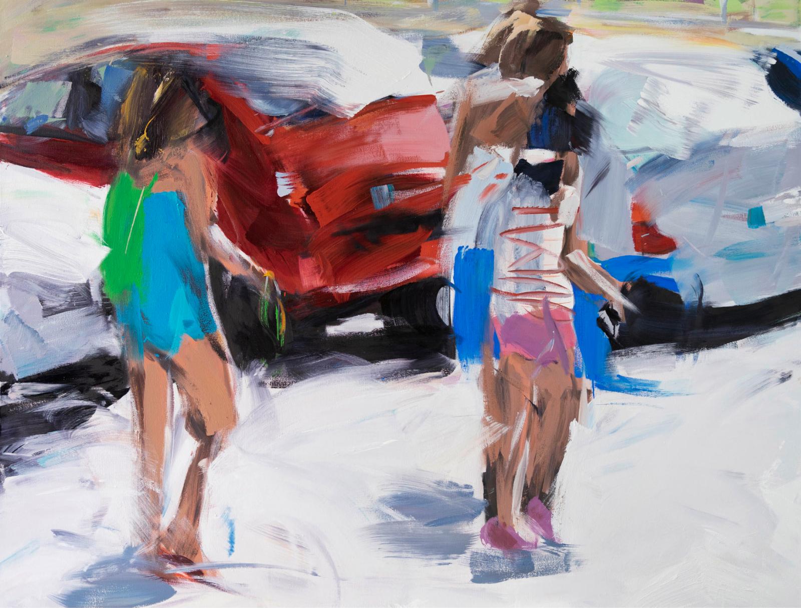 Alireza Varzandeh, parkplatz, 2022, Öl auf Leinwand, 130 cm x 170 cm, Preis auf Anfrage, Galerie Cyprian Brenner