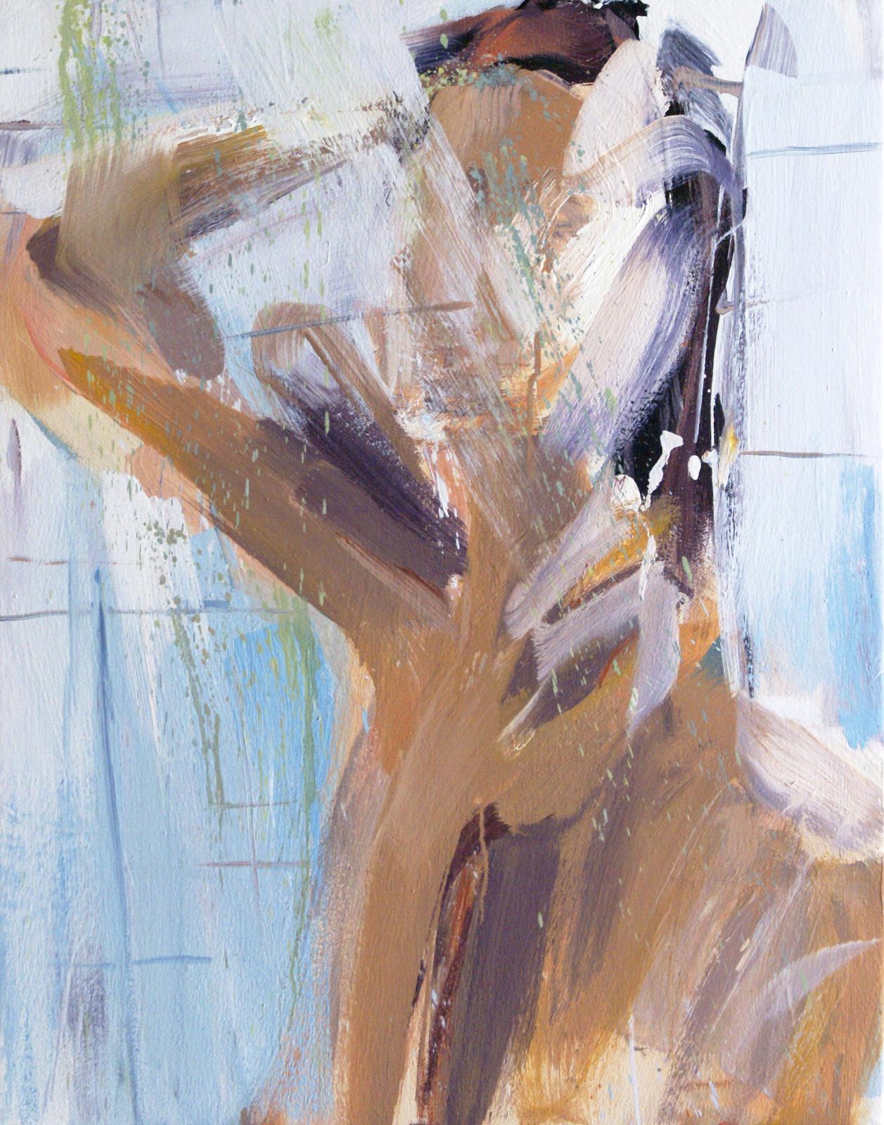 Alireza Varzandeh, shower, 2021, Öl auf Leinwand, 70 cm x 55 cm, Preis auf Anfrage, Galerie Cyprian Brenner