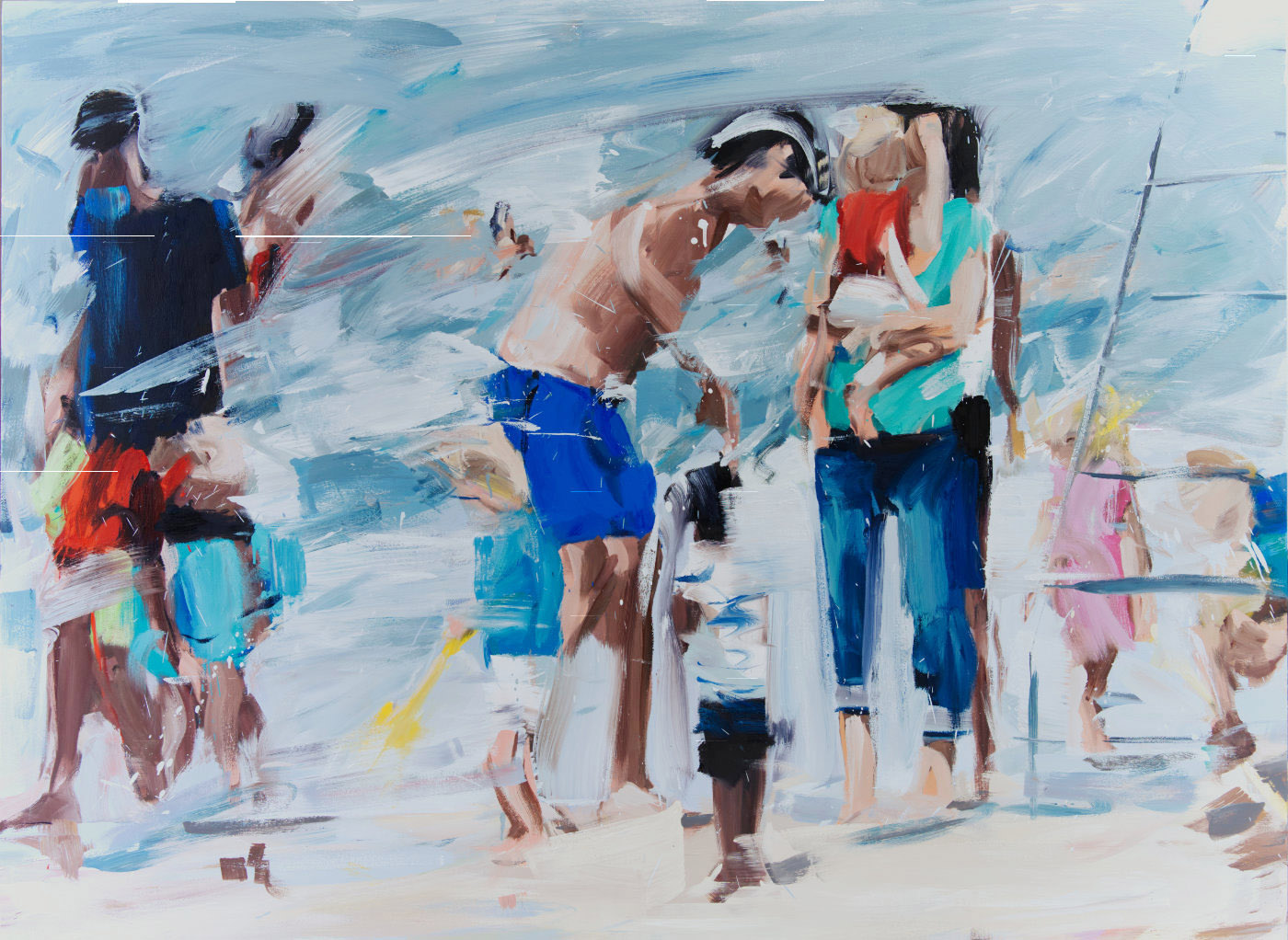 Alireza Varzandeh, kids, 2022, Öl auf Leinwand, 170 cm x 230 cm, derzeit nicht verfügbar!, Galerie Cyprian Brenner