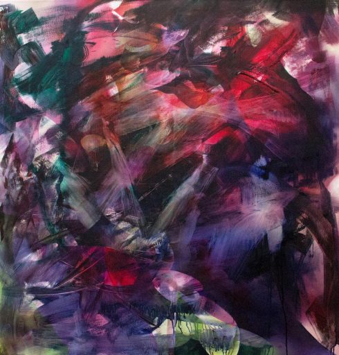 Rhea Standke, Demuns Run, 2018, Öl auf Leinwand, 110 x 110 cm, str027kü, Preis auf Anfrage, Galerie Cyprian Brenner