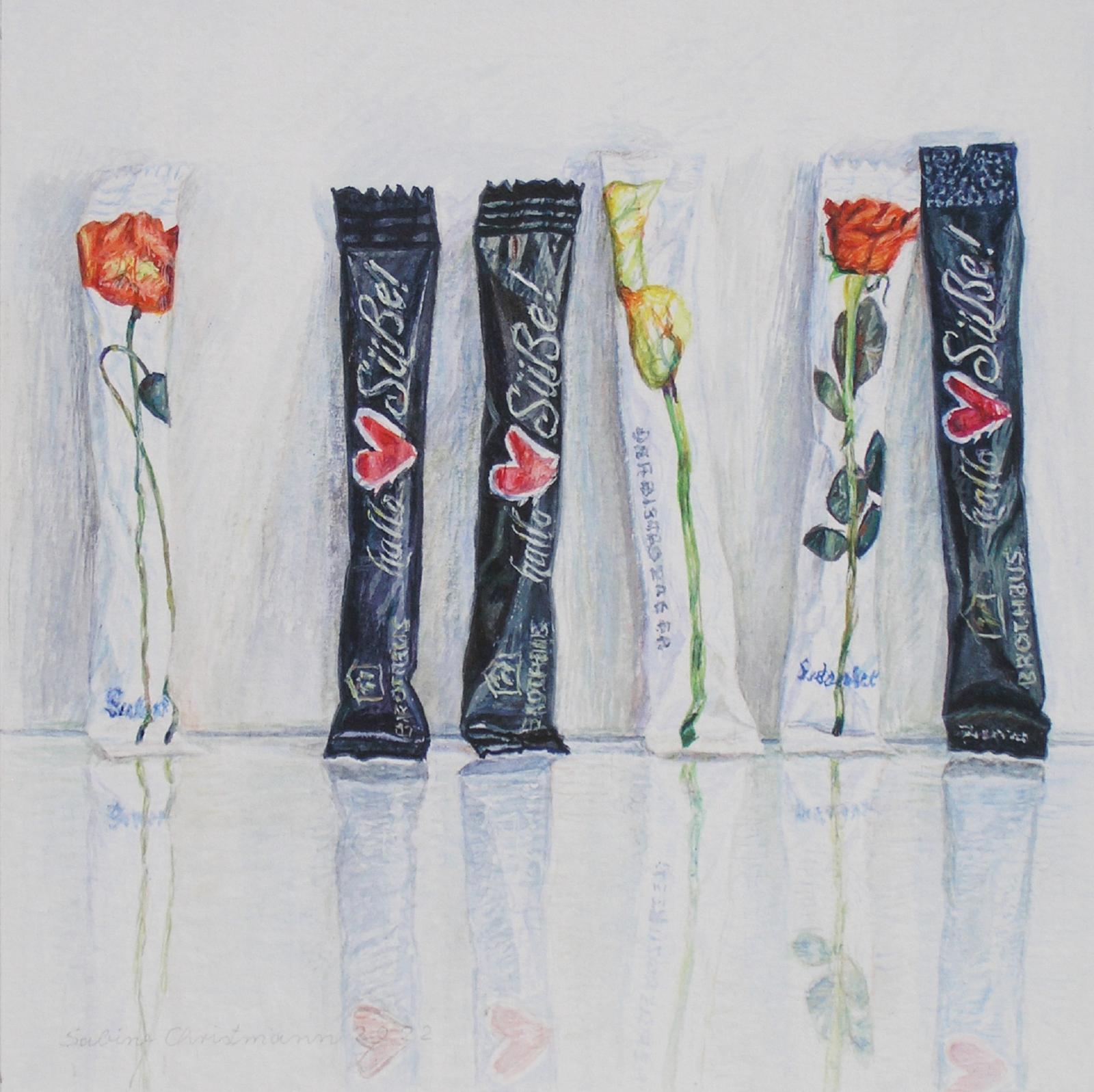 Sabine Christmann, Hallo Süße 5, 2022, Acryl auf Papier, 20 x 20 cm, Preis auf Anfrage, chs024ko